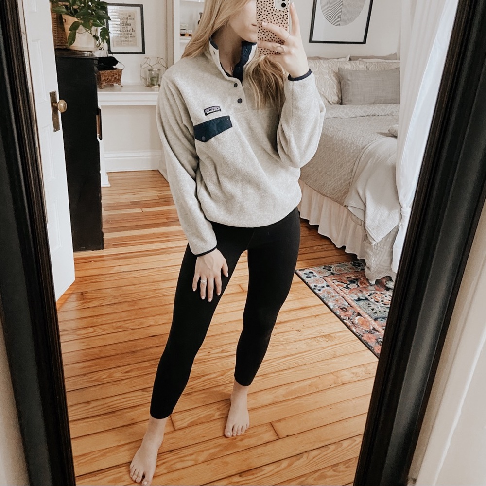 Patagonia Synchilla Cream & Navy Snap Pullover